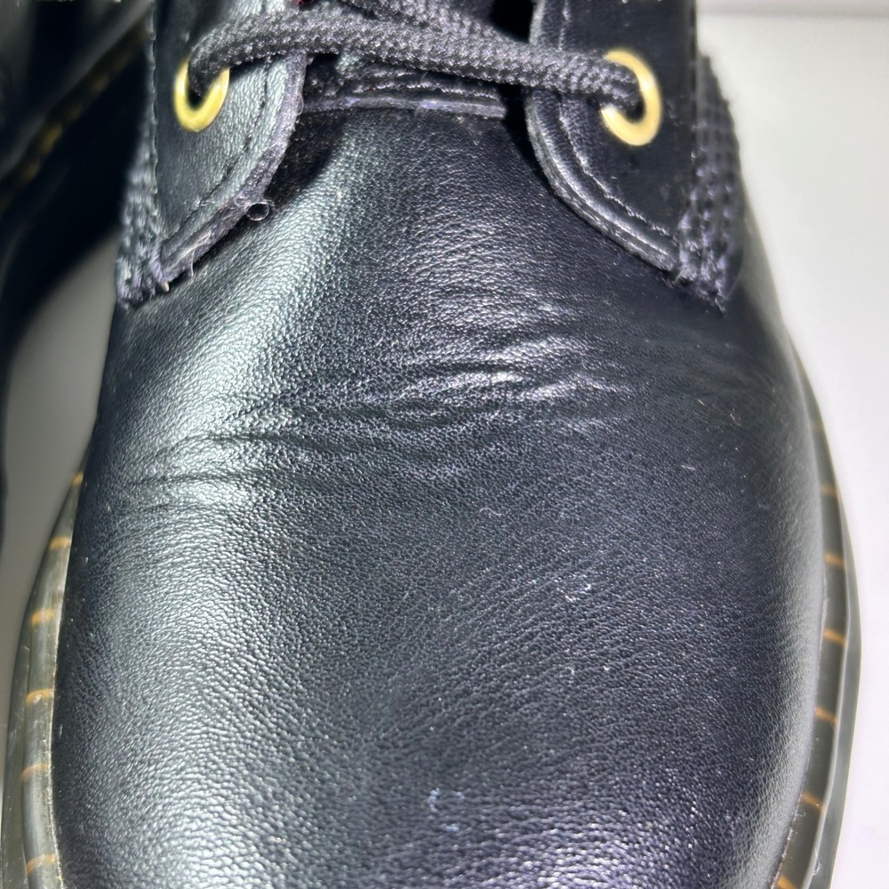 Dr. Martens Zavala Black Leather Combat Boots Gold Eyelets Womens 7 AW004 - Picture 4 of 14